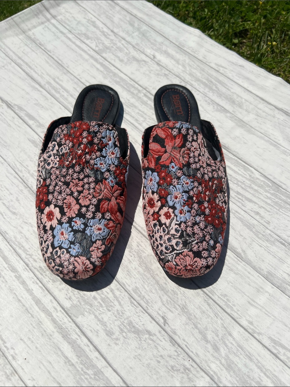 Born Ingah Floral Slip-On Mules